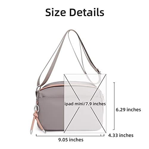Mudono Crossbody Bag for Women Nylon Waterproof Shoulder Purse Multi Pocket Messenger Satchel Lightweight Travel Pocketbooks
