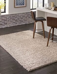 rugs.com – Über cozy solid shag collection rug – 2′ x 3′ taupe shag rug perfect for entryways, kitchens, breakfast nooks, accent pieces