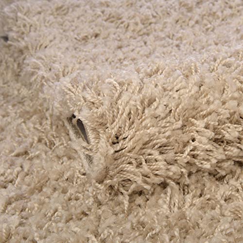 Rugs.com - Über Cozy Solid Shag Collection Rug – 2' x 3' Taupe Shag Rug Perfect for Entryways, Kitchens, Breakfast Nooks, Accent Pieces