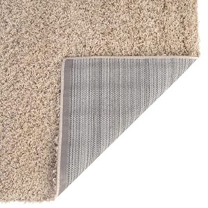 Rugs.com - Über Cozy Solid Shag Collection Rug – 2' x 3' Taupe Shag Rug Perfect for Entryways, Kitchens, Breakfast Nooks, Accent Pieces