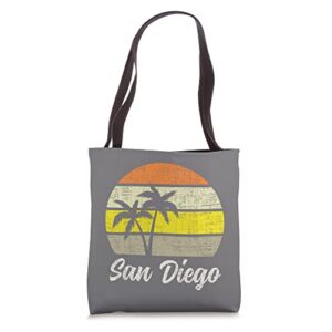 san diego vintage 70s love california surf retro sunset tote bag