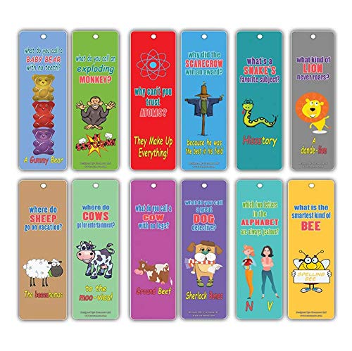 Bookmarks Cards For Kids (60 Pack)- Hilariously Silly Jokes Series 2- Funny and Hilarious Learning Pack - Excellent Party Favors Teacher Classroom Reading Rewards and Incentive Gifts for Young Readers