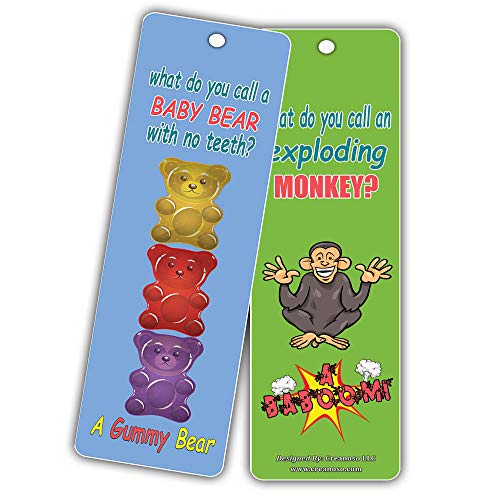 Bookmarks Cards For Kids (60 Pack)- Hilariously Silly Jokes Series 2- Funny and Hilarious Learning Pack - Excellent Party Favors Teacher Classroom Reading Rewards and Incentive Gifts for Young Readers