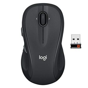logitech m510 wireless computer mouse for pc with usb unifying receiver – graphite