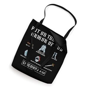 Put On The Full Armor Of God Funny Saying Christian Tote Bag