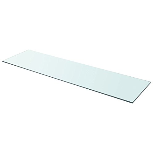 SunshineFace Glass Shelf Tempered Glass Shelf Panel, Modern Display Shelf Floating Shelves for Homes, Shops, 43.3"x11.8" (LxW), 0.3" Thick, Clear