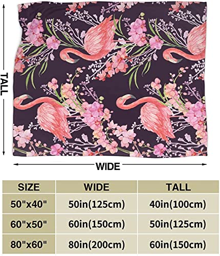 Gbuzozie Fleece Blanket Tropical Pink Flamingos Palm Leaves Lightweight Ultra-Soft Micro Throw Blanket for Sofa Couch Bed Camping Travel - Super Soft Cozy Microfiber Blanket 60"X50"