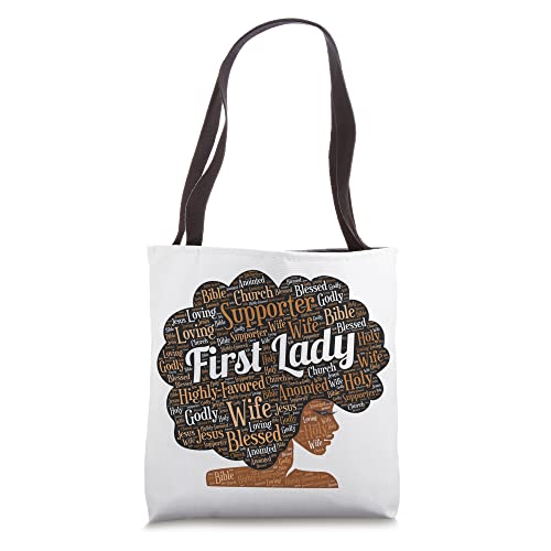 First Lady | Pastor's Wife Black Woman Afro Tote Bag