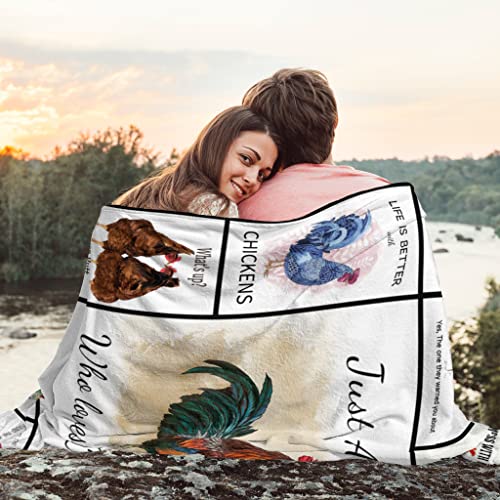 Just A Girl Who Loves Chickens Throw Blanket Soft Farm Chicken Blankets for Women Men Lightweight Throw for Farm Decor Bed Sofa
