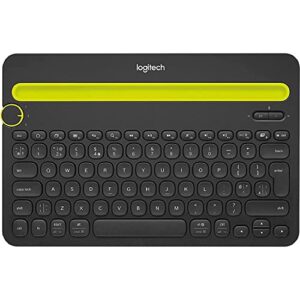 logitech bluetooth multi-device keyboard k480 for computers. tablets and smartphones. black, compact, dial and switch, spill-resistant keyboard – 920-006342 (renewed)
