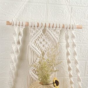 Hiuxume Macrame Wall Hanging Shelf - Bohemian Wall Decor for Bedroom - Woven Rope Macrame Wall Art as Boho Bathroom Shelf Decor - Macrame Shelf Wall Hanging Plant Hanger with Crochet Wall Hangings