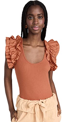 Ulla Johnson Women's Koa Top, Auburn, Orange, M