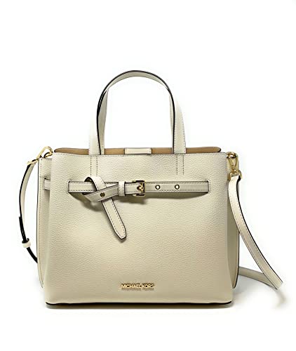 MICHAEL KORS EMILIA LARGE SATCHEL SHOULDER CROSSBODY BAG (CREAM)