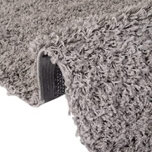 Rugs.com Über Cozy Solid Shag Collection Rug – 2 x 3 Cloud Gray Shag Rug Perfect 2inch 2 x 3inch