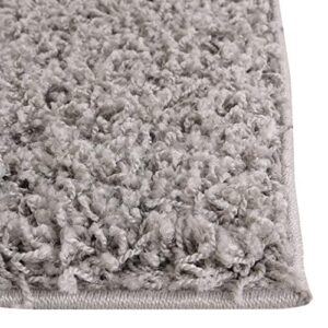 Rugs.com Über Cozy Solid Shag Collection Rug – 2 x 3 Cloud Gray Shag Rug Perfect 2inch 2 x 3inch