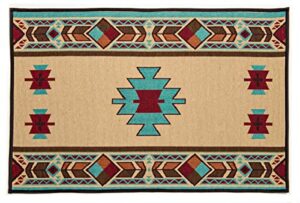 kinara carrizo area rug – southwestern native american design – beautiful and unique pattern – fine weaving and quality material for everyday use – non-skid – 3×2 feet