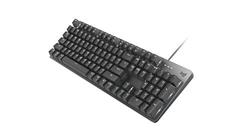 Logitech K845 Mechanical Illuminated Keyboard,Mechanical Switches, Strong Adjustable Tilt Legs, Full Size, Aluminum Top Case, 104 Keys, USB Corded, Windows (TTC Blue Switches)