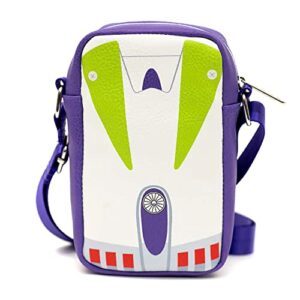 Disney Bag, Cross Body, Toy Story Buzz Lightyear Character Close Up Purple, Vegan Leather