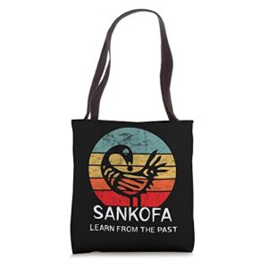 sankofa retro vintage learn from the past african bird tote bag