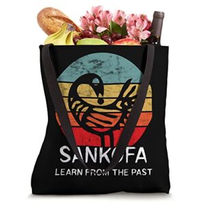 Sankofa Retro Vintage Learn From The Past African Bird Tote Bag