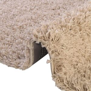 Rugs.com - Über Cozy Solid Shag Collection Rug – 8' x 10' Taupe Shag Rug Perfect for Living Rooms, Large Dining Rooms, Open Floorplans