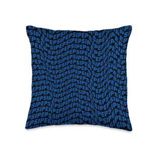 Pepsi Blue and Black Typography Throw Pillow, 16x16, Multicolor