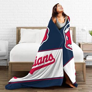 Team Promark Cleveland Indians Blanket Super Soft Throw Blanket Cozy Warm Fluffy Blankets Fits Sofa Chairs Bed All Seasons 60''X50'', 120