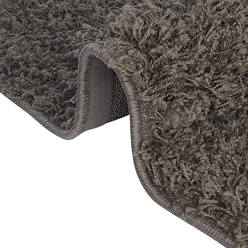 Rugs.com - Über Cozy Solid Shag Collection Rug – 5' x 8' Graphite Gray Shag Rug Perfect for Bedrooms, Dining Rooms, Living Rooms, 5 x 8 Feet