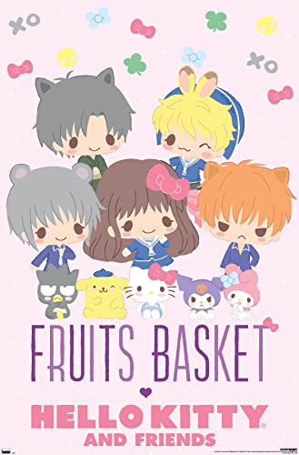 Trends International Fruits Basket x Hello Kitty and Friends - Group Wall Poster