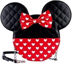 loungefly disney mickey and minni valentines reversible crossbody mickey and minnie mouse one size