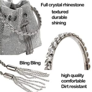 BBTT.ful Shoulder Bags Crossbody Bag Purses Handbags Crystals Evening Bag Silver for Women Girls Wedding Prom Party Club Bling Bling Sparkling