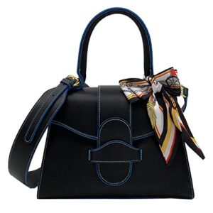 tsawes handbags for women purses crossbody bag top handle purse medium tote bag vegan leather shoulder bag (black)
