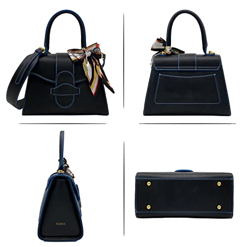 TSAWES Handbags for Women Purses Crossbody Bag Top Handle Purse Medium Tote Bag Vegan Leather Shoulder Bag (Black)