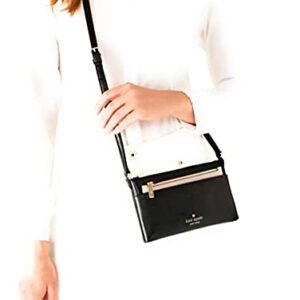 Kate Spade New York Sadie Leather Zip Top Crossbody (Black)