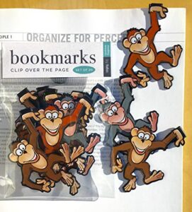 monkey bookmarks – (set of 20 book markers) bulk animal bookmarks for students, kids, teens, girls & boys. ideal for reading incentives, birthday favors, reading awards and classroom prizes!