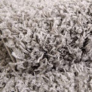 Rugs.com - Über Cozy Solid Shag Collection Rug – 6' x 9' Cloud Gray Shag Rug Perfect for Bedrooms, Dining Rooms, Living Rooms