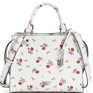 GUESS Pink Floral Print Crossbody Satchel Tote Bag Handbag - White Multi