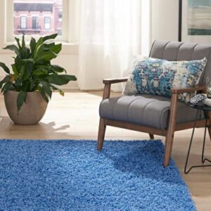 Rugs.com Über Cozy Solid Shag Collection Rug – 5 x 8 Periwinkle Blue Shag Rug Perfect 5 x 8 Feet