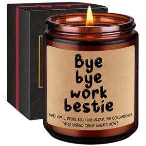 gspy scented candles – funny goodbye gifts, coworker leaving, colleague farewell gift – bye bye work bestie candle – congrats on new job, quitting job, going away gift for coworker, friend, men, women
