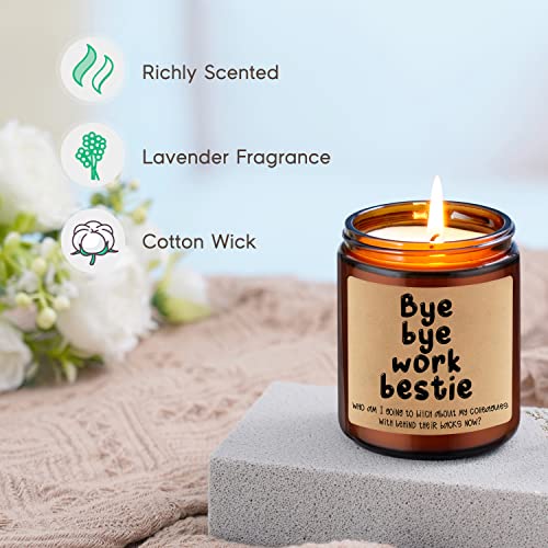 GSPY Scented Candles - Funny Goodbye Gifts, Coworker Leaving, Colleague Farewell Gift - Bye Bye Work Bestie Candle - Congrats on New Job, Quitting Job, Going Away Gift for Coworker, Friend, Men, Women