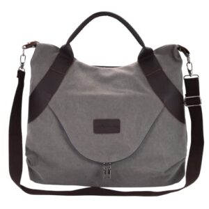 modern+chic kinsley canvas bag, shoulder bag, tote purse for women (grey)