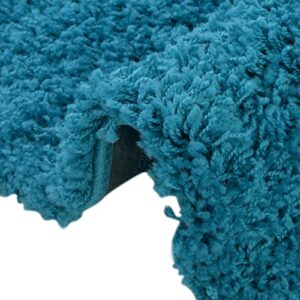 Rugs.com - Über Cozy Solid Shag Collection Rug – 2' x 3' Turquoise Shag Rug Perfect for Entryways, Kitchens, Breakfast Nooks, Accent Pieces