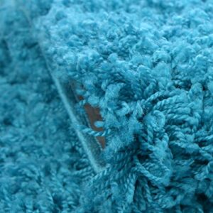 Rugs.com - Über Cozy Solid Shag Collection Rug – 2' x 3' Turquoise Shag Rug Perfect for Entryways, Kitchens, Breakfast Nooks, Accent Pieces