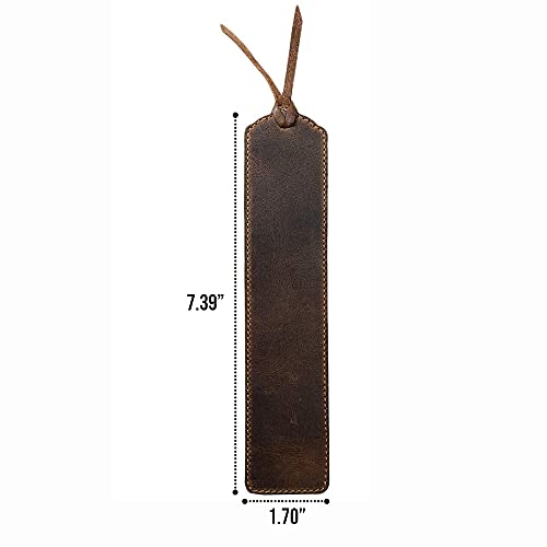 Hide & Drink, Deluxe Leather Bookmark, (7.5 in.) Long (2 Pack), Classic Bookmark, Stitched Bookmark, Handmade Includes 101 Year Warranty :: Bourbon Brown