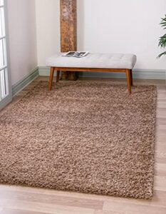 rugs.com Über cozy solid shag collection rug – 5 x 8 sandy brown shag rug perfect 5 x 8 feet