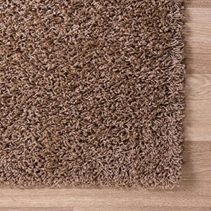 Rugs.com Über Cozy Solid Shag Collection Rug – 5 x 8 Sandy Brown Shag Rug Perfect 5 x 8 Feet