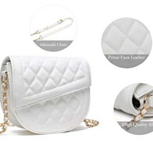 Time Pawnshop Crossbody Purses for Women Quilted Handbags Shoulder Bags with Adjustable Chain Bag Faux Leather