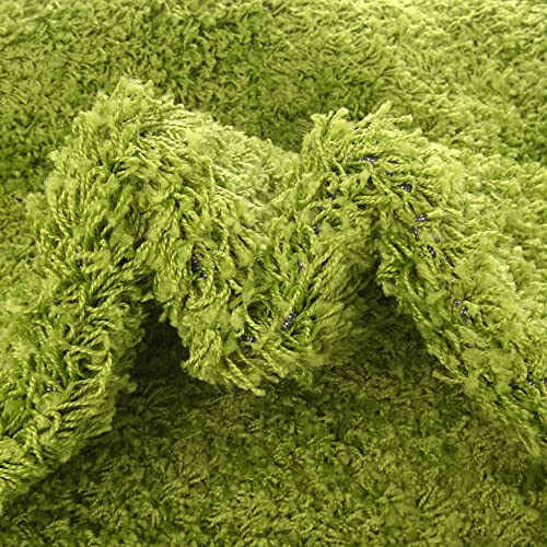 Rugs.com - Über Cozy Solid Shag Collection Rug – 10' x 13' Grass Green Shag Rug Perfect for Living Rooms, Large Dining Rooms, Open Floorplans