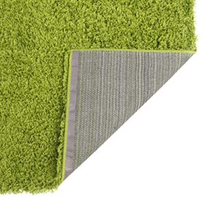 Rugs.com - Über Cozy Solid Shag Collection Rug – 10' x 13' Grass Green Shag Rug Perfect for Living Rooms, Large Dining Rooms, Open Floorplans