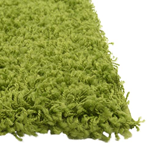 Rugs.com - Über Cozy Solid Shag Collection Rug – 10' x 13' Grass Green Shag Rug Perfect for Living Rooms, Large Dining Rooms, Open Floorplans